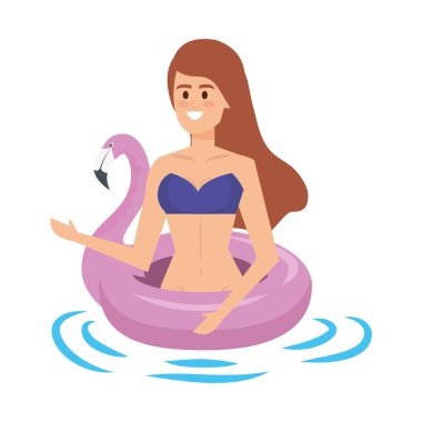 flaman float karakteri ile güzel kız