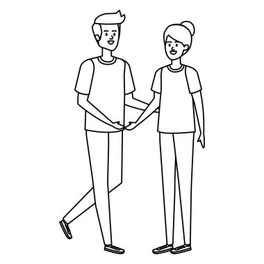 Genç çiftler karakterleri avatarlar