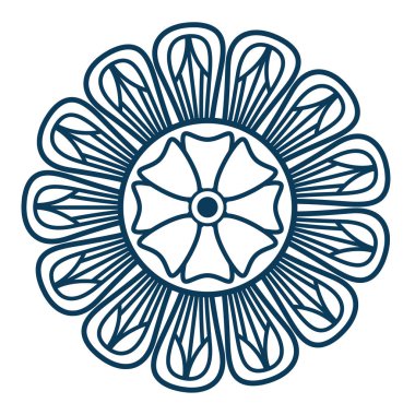 tek renkli ve dairesel mandala