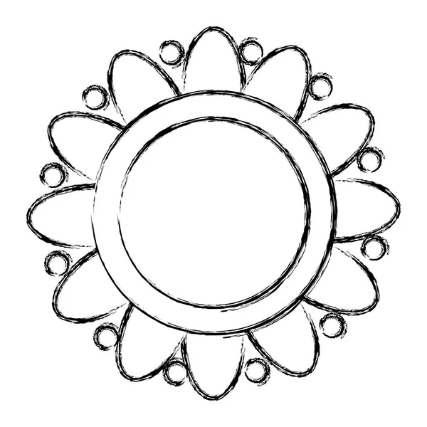 Flower ethnicity decorative icon — Stock Vector