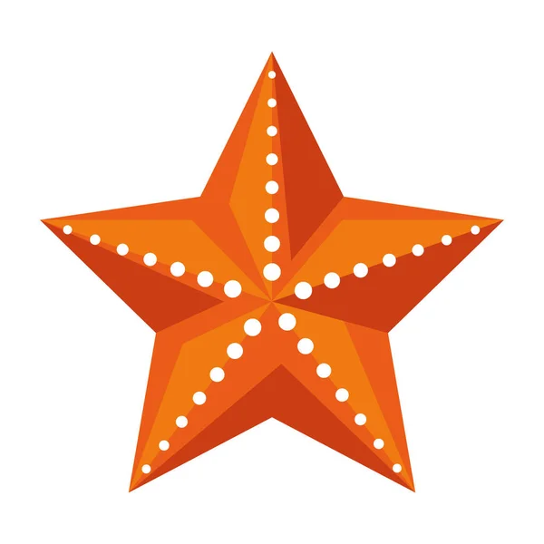 Escudo de verão ícone de estrela do mar animal —  Vetores de Stock