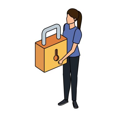 Kadın güvenli asma kilidi kaldırıyor