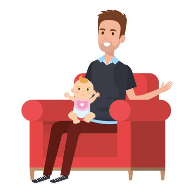 baba kanepe karakterleri küçük bebek kaldırma