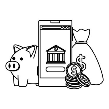 banka bina uygulaması ve piggy ile akıllı telefon