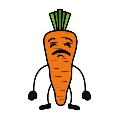 havuç taze kawaii karakter vektör illüstrasyon