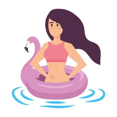 flaman float karakteri ile güzel kız