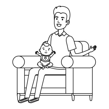 baba kanepe karakterleri küçük bebek kaldırma