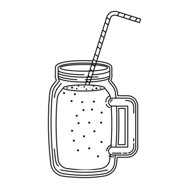 saman ile meyve içecek kavanozu