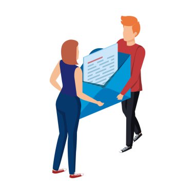 Mektupları kaldıran genç çift