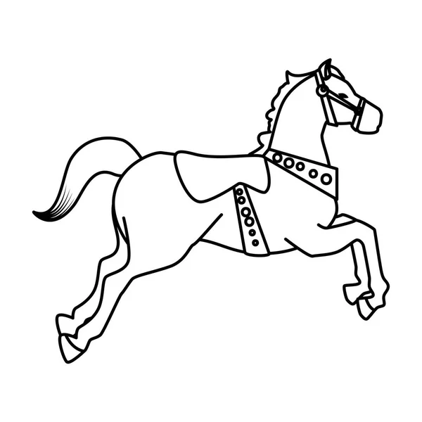 Carousel horse carnival icon vector illustration — Stock Vector