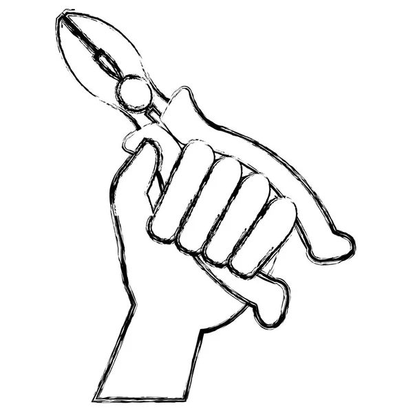 Main avec outil pinces — Image vectorielle