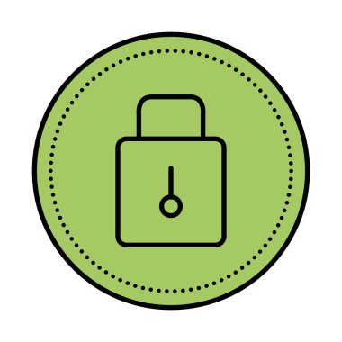 Güvenli asma kilit simgesi izole edildi