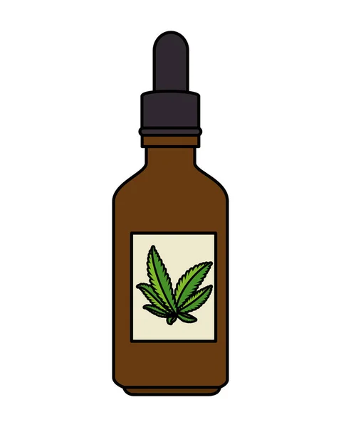 Bottle dropper with cannabis extract product — Stock Vector