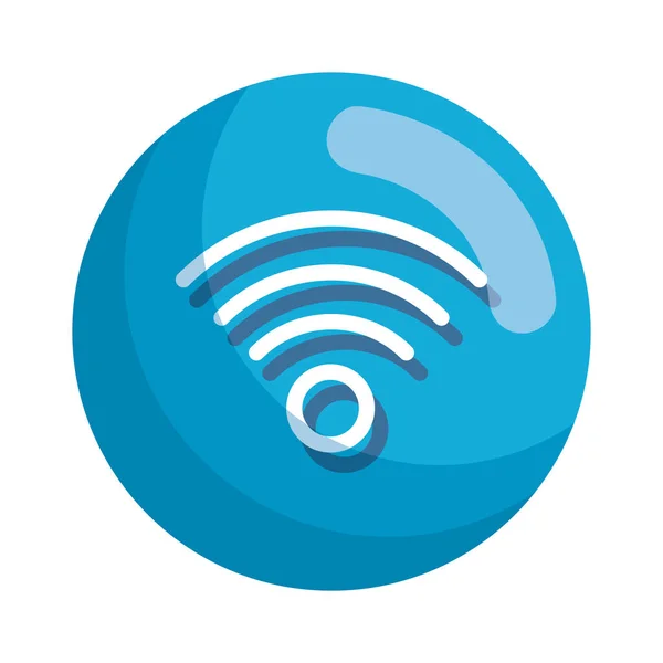 Wifi-vågor signal isolerad ikon — Stock vektor