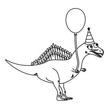 balon helyum ile sevimli spinosaurus