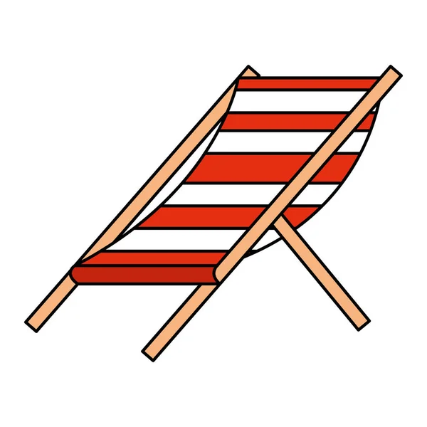 Chaise de plage rayures icône relax — Image vectorielle