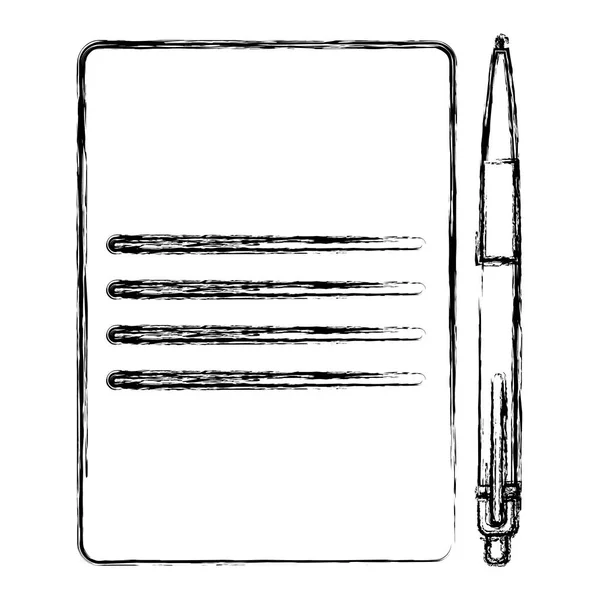 Penna skriva med dokument — Stock vektor