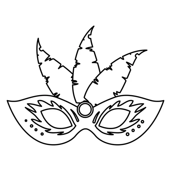 Masque de carnaval avec illustration vectorielle plumes — Image vectorielle