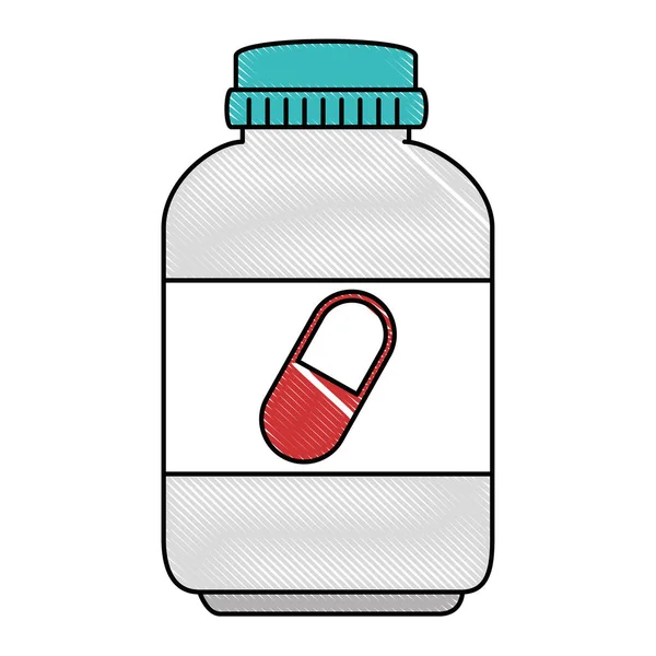 Capsules bouteille drogues icône — Image vectorielle