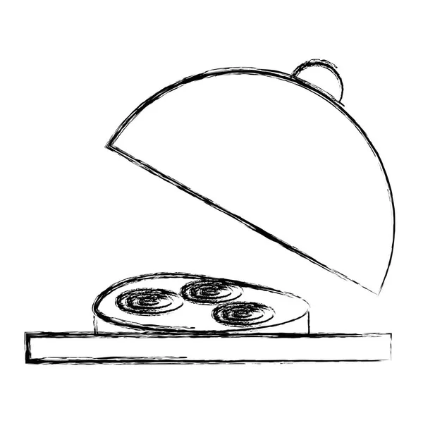 Délicieux jambon avec plateau — Image vectorielle