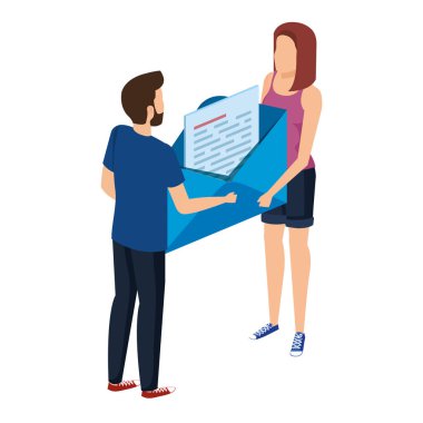 Mektupları kaldıran genç çift