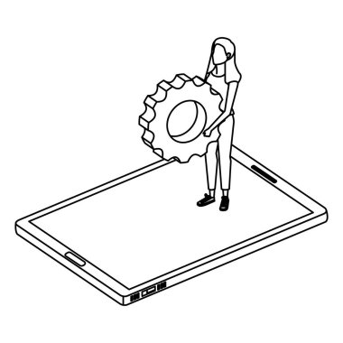 Genç bir kadın akıllı telefonuyla vites yükseltiyor.