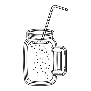 saman ile meyve içecek kavanozu