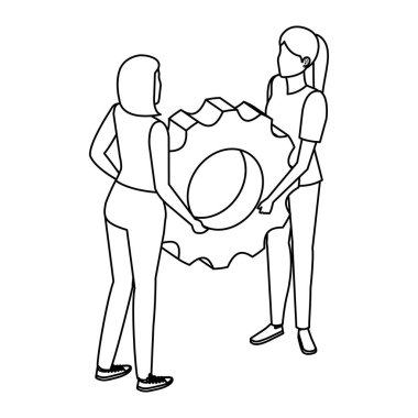 young women lifting gear machine settings