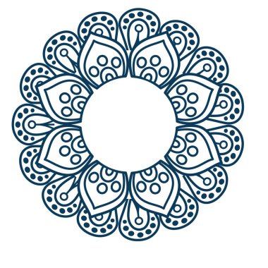 tek renkli ve dairesel mandala