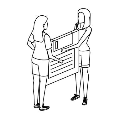 Disket veri deposunu kaldıran genç kadınlar