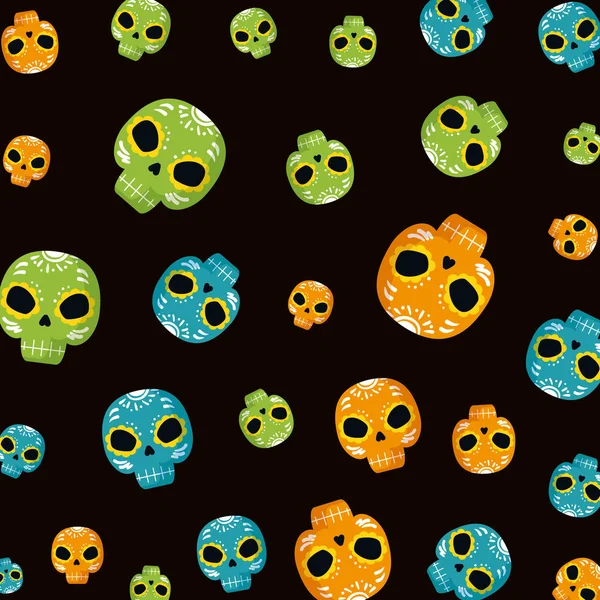 Masque de mort motif mexicain — Image vectorielle