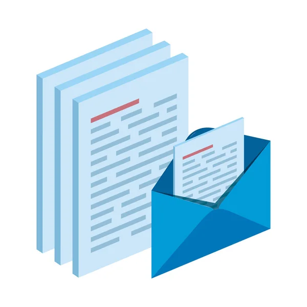 Papierdokumente und Briefumschläge — Stockvektor
