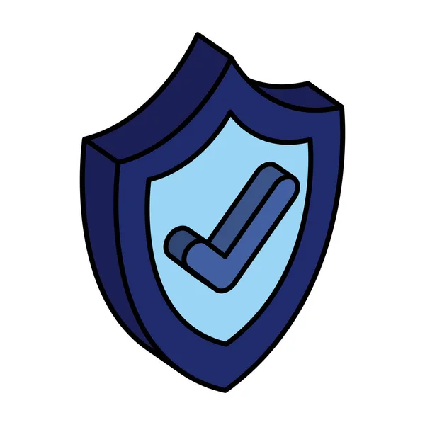 Escudo de seguridad con símbolo ok — Vector de stock
