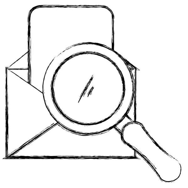 Briefumschläge mit Lupe — Stockvektor
