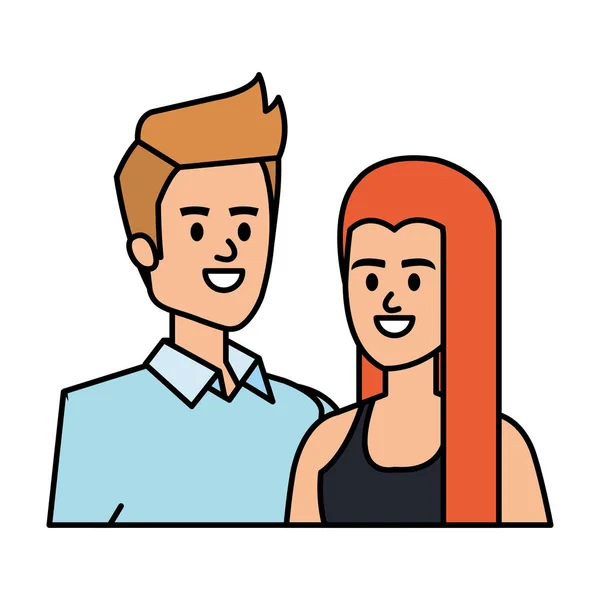 Couple d'affaires avatars personnages illustration vectorielle — Image vectorielle