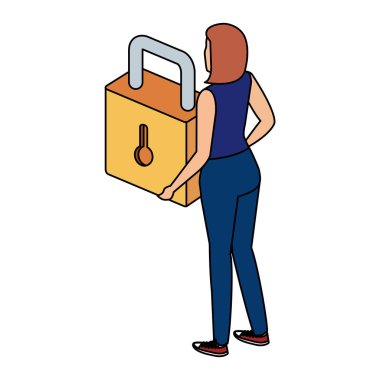 Kadın güvenli asma kilidi kaldırıyor