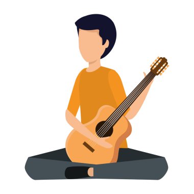 Gitar çalan genç adam.