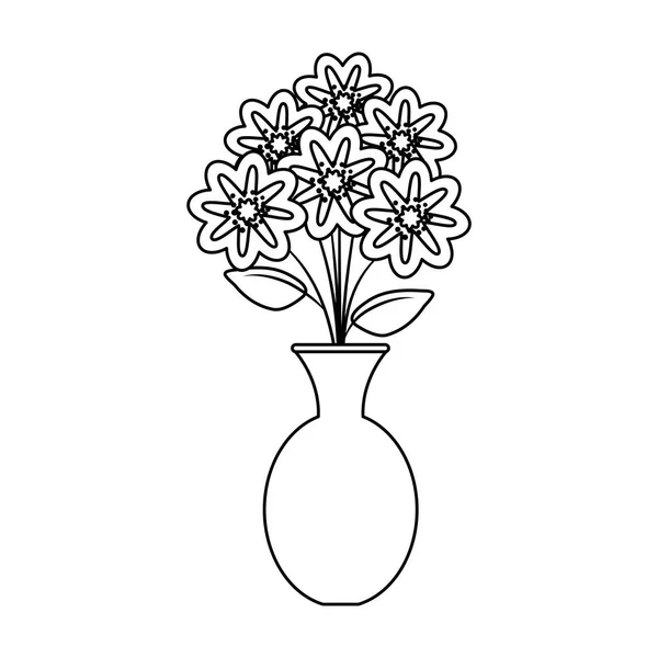 Ikona ilustracja kwiaty wazon wektor — Wektor stockowy