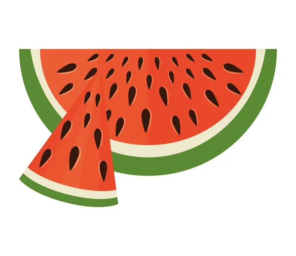 Fresh watermelon portion summer icon — Stock Vector