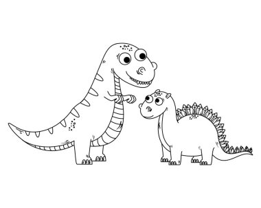 sevimli tyrannosaurus ve diplodocus karakterleri