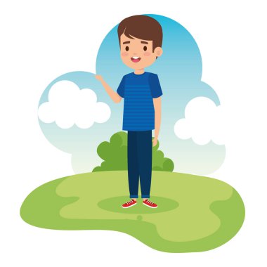 rahat giysiler ve saç modeli ile sevimli çocuk