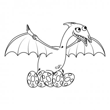 onların yumurta komik karakter sevimli anne Pterodactyl bakım