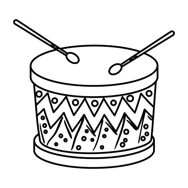 Wooden drum instrument icon vector illustration — 스톡 벡터