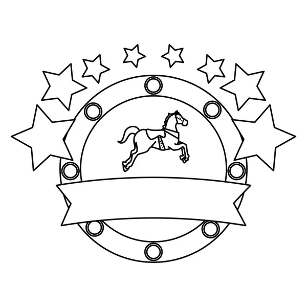 Карусельний кінний карнавал з емблемою зірок — стоковий вектор