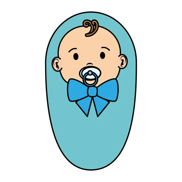 Aranyos kis baba fiú cumi karakter — Stock Vector
