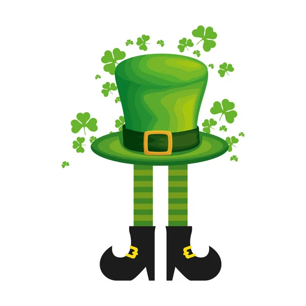 Kabouter bezinksel hoed saint patrick caractère — Stockvector