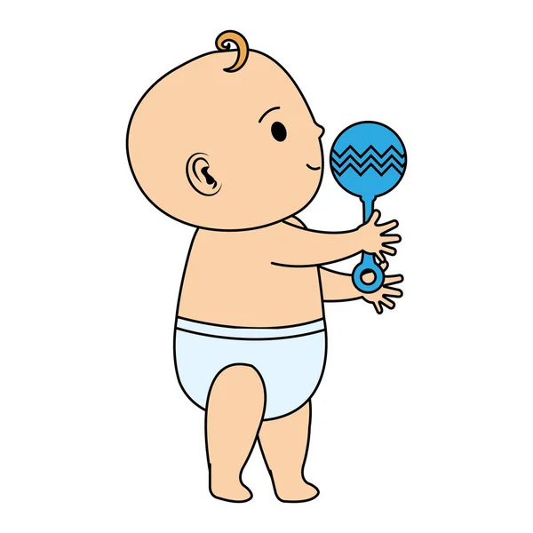 Cute Little Baby Boy z charakterem dzwonka — Wektor stockowy