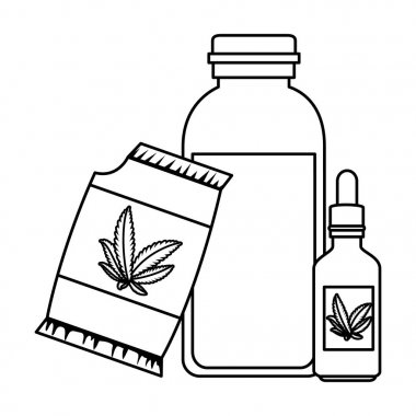 şurup ve damlalık ile kenevir tohumu çanta