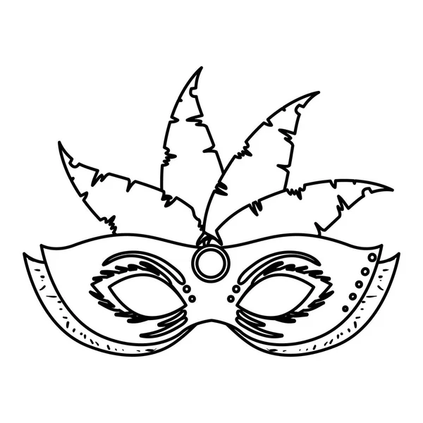 Máscara de carnaval com penas ilustração vetorial — Vetor de Stock