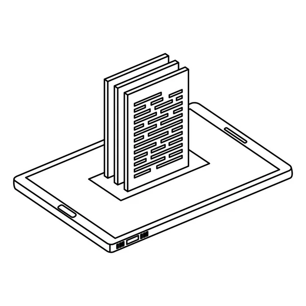 Dispositivo de smartphone com ícones de documentos — Vetor de Stock